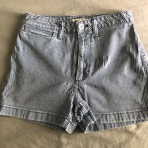 MADEWELL high-waisted striped shorts